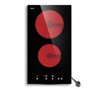 STARCHARTS Piano cottura in ceramica a 2 anelli integrato, piano cottura elettrico con 9 livelli di potenza, blocco bambini, indicatore di calore residuo, piano cottura elettrico a 2 anelli con 2900 W