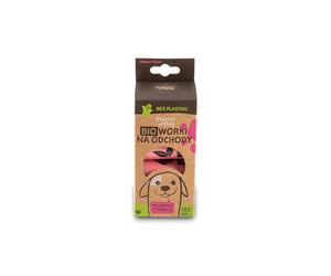 STARCHBAG Sacchetti BIO compostabili per bisogni dei cani 1 rotolo x 15 pezzi, colore rosa