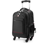 StarCloud - Zaino grande con 4 ruote, 50,8 cm, per viaggi e pendolari, bagaglio a mano, 22 x 14 x 9 cm, approvato dalle compagnie aeree, nero, Carry on 20-Inch, Zaino con 4 ruote