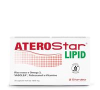 Stardea Aterostar Lipid, Integratore Alimentare Riso Rosso e Omega 3, Controllo dei Grassi nel Sangue, Metabolismo dei Lipidi, Regolarità Pressione Arteriosa, Vasolea, Vitamine, 20 Capsule