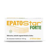 Stardea EPATOSTAR FORTE, Reiquilibrante, Depurativo, Funzione Epatica, Integratore Alimentare, Silimarina, Colina, Inositolo, 20 Compresse, Senza Glutine