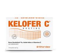 STARDEA Kelofer C, Integratore Alimentare, Contribuisce alla Formazione dei Globuli Rossi e all'Assorbimento del Ferro, con Ferro| Acido Folico, Vitamina C, 14 Bustine