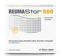 Stardea REUMASTAR 500, Cartilagine, Articolazioni, Glucosamina Solfato, Condroitin Solfato, Bromelina, Boswellia Serrata, Senza Glutine, 20 Bustine