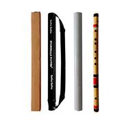 STARDEALS C Natural Bansuri - Flauto in bambù a 7 fori, mano destra, 48 cm, con borsa per il trasporto inclusa, marrone naturale