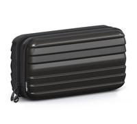 stardis Trousse per cosmetici con guscio rigido, da donna, da uomo, da toilette a forma di valigia, impermeabile, mini valigetta per donne, uomini, bambini, nero scuro, Beauty case