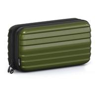stardis Trousse per cosmetici con guscio rigido, da donna, da uomo, da toilette a forma di valigia, impermeabile, mini valigetta per donne, uomini, bambini, Verde oliva, Beauty case
