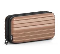 stardis Trousse per cosmetici con guscio rigido, da donna, da uomo, da toilette a forma di valigia, impermeabile, mini valigetta per donne, uomini, bambini, moka, Beauty case
