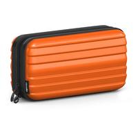 stardis Trousse per cosmetici con guscio rigido, da donna, da uomo, da toilette a forma di valigia, impermeabile, mini valigetta per donne, uomini, bambini, Vibrante arancione, Beauty case