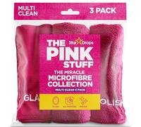Stardrops The Pink Stuff Miracle - Confezione da 3 panni in microfibra | 3 panni in microfibra riutilizzabili e lavabili in lavatrice per pulire, spolverare, strofinare e lucidare