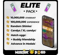 STARDUST 10M + EXPERIENCE 100M + SHINIES ✨ | ELITE PACK | Pokemon GO ✅