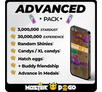 STARDUST 3M + EXPERIENCE 30M + SHINIES ✨ | ADVANCED PACK | Pokemon GO ✅