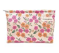 STARDW Sacchetti per cosmetici a forma di fiore per donne e ragazze, borsa per trucco da viaggio in tela di grande capacità, borsa organizer per trucco con cerniera, Fiori rosa., Sacchetto estetico