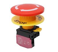 STARELO 22MM 1NC Big Head Red Fungo Emergenza Stop Chiusura Pulsante Interruttore Normalmente Chiuso Interruttore di arresto di sicurezza 10A 660V IP40 (LA38M-01ZS-60).