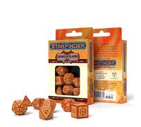 Starfinder Dawn of Flame Set di Dadi GDR Marroni Q-Workshop Paizo 7 Pezzi