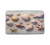 Starfish Beach Seashell Nautical Coastal Marine Life Pink Zerbino Ingresso Antiscivolo Tappeto Entrata Morbido Tappeti Da Bagno Per Esterno Interno Doccia 40X60Cm