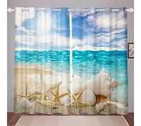 Starfish Conch Finestra Dreapes Ocean Marine Tenda Creature Mare Tende Finestra per Bambini Bambini Ragazzi Ragazze Microfibra Trattamenti Finestra Hawaiian Sealife Decorazione Camera W46* L54