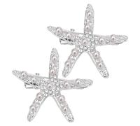 Starfish Hairpin - 2x Wedding Head Abito Rhinestone Hairpin, Design Elegante Accessori Per Capelli Carini | Accessori Portatili Starfish, Accessori Per Capelli A Stelle Di Stella Spiaggia Star