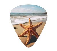 Starfish in the sand - Plettro per chitarra, confezione da 12, include calibro sottile, medio, pesante, adatto per chitarra, ukulele