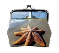 Starfish Lighthouse Beach stampato microfibra PU portafoglio in pelle bacio blocco mini sacchetto per rossetto chiave cambiamento organizzazione