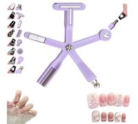 Starfish Magnetic Nail Tool,8 in 1 Nail Magnet Cat Eye Magnet,Multi-Function Strong Suction Cat EyeNailMagnet, Shock-Resistant Silicone Sleeve for Quick Cat-Eye Galaxy Nail Art (Purple)