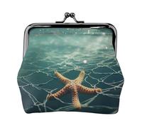 Starfish Reti Da Pesca Stampa Moda Ms Sacchetto di Cuoio Portatile Portafoglio Bacio-Lock Money Bag Carino Frizione Fo Donne