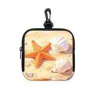 Starfish Seashell Art - Piccola custodia impermeabile con cerniera, in neoprene, per auricolari, portachiavi