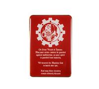 Starforged Adeptus Mechanicus STC - Spilla magnetica per frigorifero Warhammer 40000, One Size, in metallo non prezioso, senza gemme, Taglia unica, Metallo, Nessuna pietra preziosa, rosso