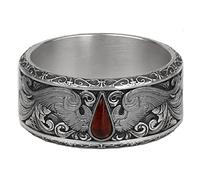 Starforged Blood Angels of Sanguinius Space Marines - Anello da uomo in argento Sterling, medio, metallo, senza pietre preziose