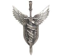 Starforged Lion El'Jonson Warhammer 40K Dark Angels Collana da uomo con ciondolo Space Marines in argento Sterling, One Size, Argento sterling, Nessuna pietra preziosa