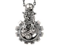 Starforged Warhammer 40K Adeptus Mechanicus Phylactery of the Pious collana da uomo gioielli accessori, Argento sterling, Nessuna pietra preziosa