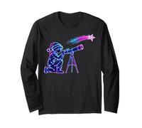 Stargazer Boy Christmas Telescope Space Maglia a Manica