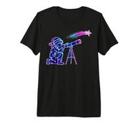 Stargazer Boy Christmas Telescope Space Maglietta Premium