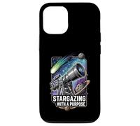 Stargazing with a Purpose Telescope Space Astronomy Design Custodia per iPhone 12/12 Pro
