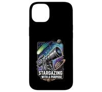 Stargazing with a Purpose Telescope Space Astronomy Design Custodia per iPhone 14 Plus
