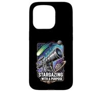 Stargazing with a Purpose Telescope Space Astronomy Design Custodia per iPhone 15 Pro