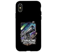Stargazing with a Purpose Telescope Space Astronomy Design Custodia per iPhone X/XS