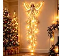 Starglow - Lampada da parete a LED con angelo di Natale, luce notturna calda, regalo per donne, casa, camino e ingresso (A: 1 pezzo)