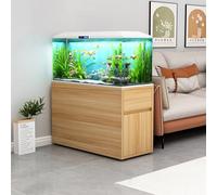 STARHMLUX 20 - 50 Gallon Solid Wood Fish Tank Stand, with Storage Drawer and Cabinet, for Fish Tank Accessories Storage, Reptile Turtle Tank Stand for Home Office Vintage Sintered Stone 60x25x70cm