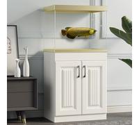 STARHMLUX 20 Gallon Fish Tank Stand, Solid Wood Aquarium Stands, Cabinet for Fish Tank Accessories Storage, Heavy Duty Breeder Turtle Terrarium Stand Rack for Home Office white 80x40cm