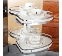 STARHMLUX Blind Corner Cabinet Pull Out Organizer, 2-Tier Shelf Kitchen Magic Corner Pull Out with Soft Close, Adjustable Height, for Kitchen or Bathroom Cabinets Right Pull-Out Style Basic model 900