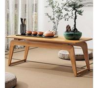 STARHMLUX Japanese Coffee Table Low Coffee Table Bamboo Minimalist Style for Sitting on The Floor for Living Room Tatami Tea Room Dining Bedroom Natural wood color 60cm