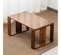 STARHMLUX Japanese Coffee Table, Low Floor Table Bamboo, Minimalist Style Design for Sitting on The Floor, for Living Room Tatami Tea Room Dining Bedroom Walnut 60cm