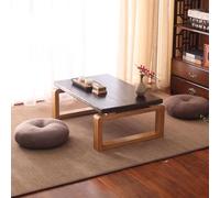 STARHMLUX Japanese Floor Table Low Coffee Table Wood for Sitting on The Floor Mortise and Tenon Craftsmanship for Living Room Tatami Tea Room Dining Bedroom Walnut Finish 80x50x30cm