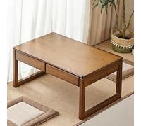 STARHMLUX Japanese Floor Table, Low Coffee Table Wood, with Drawers Design for Sitting on The Floor, for Living Room Tatami Tea Room Dining Bedroom Walnut 70x42x30cm