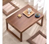 STARHMLUX Japanese Floor Table Low Tea Table Bamboo Unique Side-Drawer Design for Sitting on The Floor for Living Room Tatami Tea Room Dining Bedroom Tea Brown 80 x 50 x 35 cm
