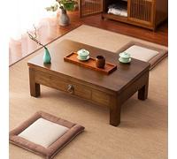 STARHMLUX Japanese Floor Table Low Tea Table Wood Drawer Design for Sitting on The Floor Unique Style for Living Room Tatami Tea Room Dining Bedroom Tea Green 70x45x30cm