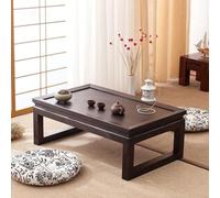 STARHMLUX Japanese Floor Tea Tables, Low Coffee Table Wood for Sitting on The Floor for Living Room Tatami Tea Room Dining Bedroom Unique Style Carbonized Black 50x40x25cm