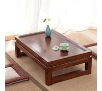 STARHMLUX Japanese Floor Tea Tables, Low Coffee Table Wood for Sitting on The Floor for Living Room Tatami Tea Room Dining Bedroom Unique Style Walnut 50x40x25cm