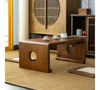 STARHMLUX Japanese Folding Coffee Table, Foldable Low Tea Table Wood for Sitting on The Floor for Living Room Tatami Tea Room Dining Bedroom Unique Style Walnut 50x40x25cm