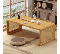 STARHMLUX Japanese Folding Coffee Table Low Coffee Table Bamboo for Sitting on The Floor No Assembly Portable for Living Room Tatami Tea Room Dining Bedroom Natural Wood 80x48x40cm